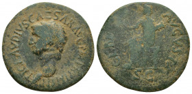 CLAUDIUS (41-50 AD). AE, (30mm, 10.9 g) Dupondius. Rome. Obv: TI CLAVDIVS CAESAR AVG IMP P M TR P Head of Claudius, bare, right. Rev: CERES AVGVSTA S ...