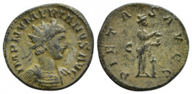 Numerian; 283-284 AD, Lugdunum, 284 AD, Antoninianus, (21.5mm, 3.6 g) Obv: IMP NVMERIANVS AVG Bust radiate, cuirassed r., seen from front. Rx: PIETAS ...
