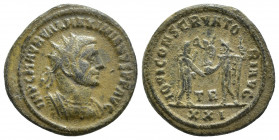 Maximianus. First reign, A.D. 286-305. AE antoninianus (21mm, 4.8 g). Tripolis mint, struck A.D. 285-290. IMP C M AVR VAL MAXIMIANVS P F AVG, radiate,...