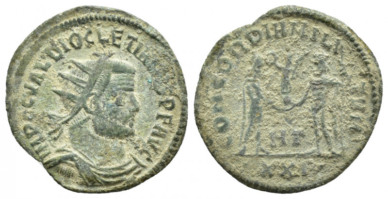 Diocletian. A.D. 284-305. Silvered antoninianus (21mm, 2.5 g) Heraclea mint, str...