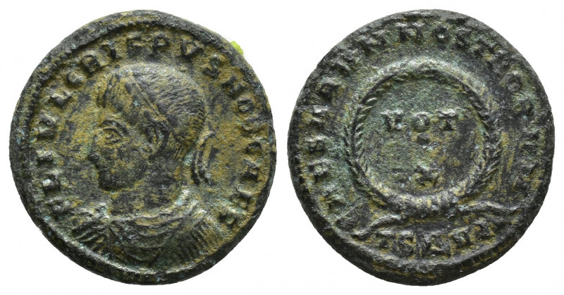 Crispus. Caesar, A.D. 317-326. AE follis (18mm, 3.4 g). Thessalonica mint, struc...