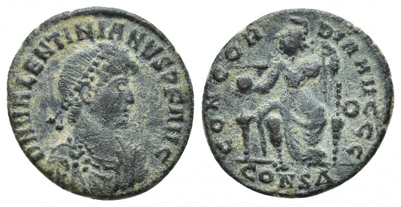 Valentinian II Æ Nummus. (17mm, 2.6 g) Constantinople, AD 378-383. D N VALENTINI...