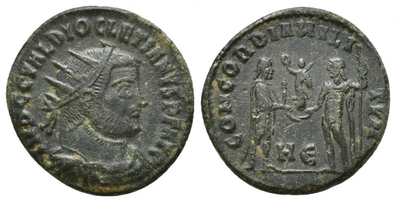 Diocletian Æ Antoninianus. (19mm, 3.2 g) Heraclea, AD 295/296. IMP C C VAL DIOCL...