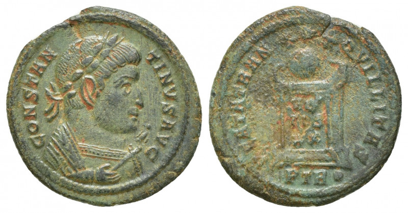 Constantine I Æ Nummus. (20mm, 2.9 g) Treveri (Trier), AD 323. CONSTANTINVS AVG,...