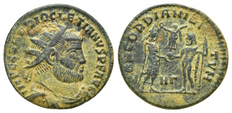 Diocletian (284-305), AE post-reform radiate, issued 295-8. Heraclea, (19mm, 3.4...