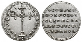 Constantine VII Porphyrogenitus, with Romanus II, (913-959 AD) Constantinople AR Miliaresion (22.7mm, 2.8 g) Obv: +CONST'T' / ΠORFVROG' / CE ROMANO / ...