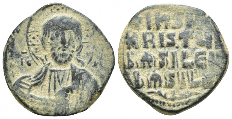 Basil II & Constantine VIII, circa 976-1025. Æ Follis (26mm, 10.5 g). Class A2. ...