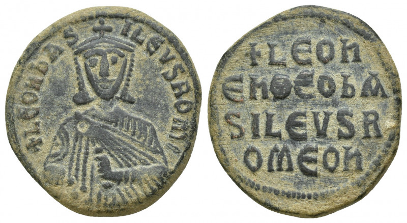 Leo VI 'the Wise' Æ Nummus. (27mm, 8.1 g) Constantinople, AD 886-912. +LEOҺ bASI...