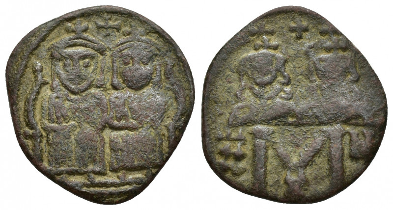 Leo IV the Khazar, with Constantine VI, Leo III, and Constantine V. 775-780. Æ F...