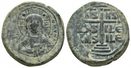Time of Romanus III Argyrus. 1028-1034. Æ follis (anonymous). (28mm, 13.3 g). Class B. Bust of Christ / Legend, cross on three steps, IS XS | BAS - IL...