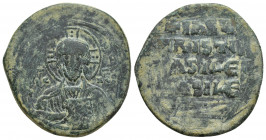 Anonymous Follis. Time of Basil II & Constantine VIII, (976-1025.AD) AE Follis (29mm 14.6 g) Obv: Constantinople mint. Facing bust of Christ Pantokrat...