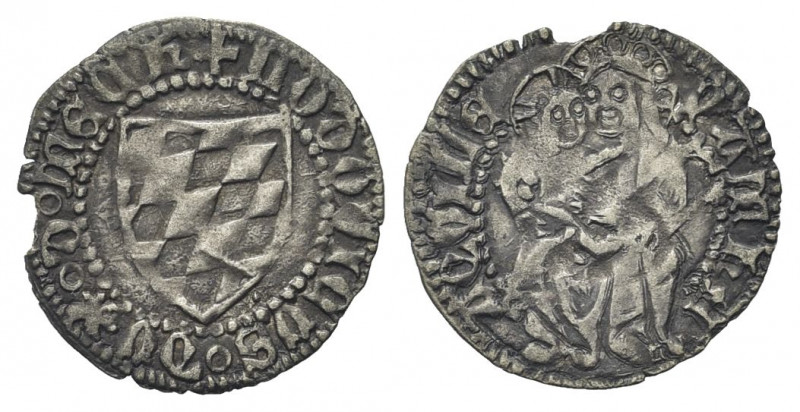 AQUILEIA
Ludovico II di Teck, 1412-1420. 
Denaro o Soldo.
Ag gr. 0,57
Dr. LV...