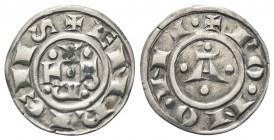 BOLOGNA
Repubblica, monetazione a nome di Enrico VI Imperatore, 1191-1336.
Bolognino Grosso.
Ag gr. 1,42
Dr. ENRICIIS. Le lettere I P R T disposte...