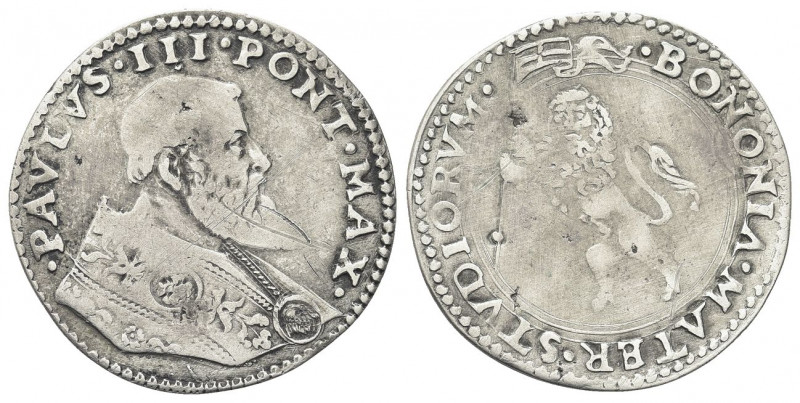 BOLOGNA
Paolo III (Alessandro Farnese), 1534-1549.
Bianco.
Ag gr. 5,39
Dr. P...