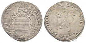 BOLOGNA
Paolo IV (Gian Pietro Carafa), 1555-1559. 
Gabella.
Ag gr. 2,03
Dr. PAVLVS III - PONT MAX. Stemma ovale.
Rv. BONONIA MATER STVDIORVM. Leo...