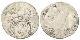BOLOGNA
Sisto V (Felice Peretti), 1585-1590.
Giulio.
Ag gr. 3,14
Dr. SIXTVS V PONT MAX. Stemma ovale sormontato da triregno e chiavi decussate.
R...