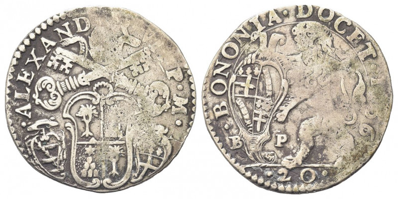 BOLOGNA
Alessandro VII (Fabio Chigi), 1655-1667.
Lira 1656.
Ag gr. 6,20
Dr. ...