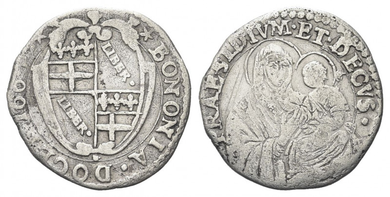 BOLOGNA
Alessandro VII (Fabio Chigi), 1655-1667.
Carlino 166 ?.
Ag gr. 1,73
...
