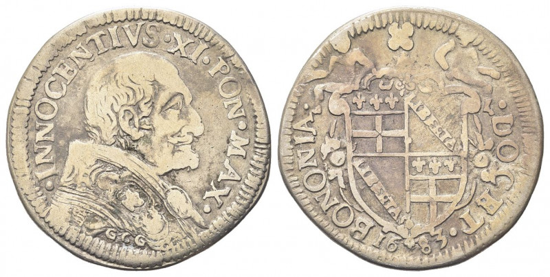 BOLOGNA
Innocenzo XI (Benedetto Odescalchi), 1676-1689.
Testone 1683.
Ag gr. ...