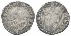 BOLOGNA
Alessandro VIII (Pietro Ottoboni), 1689-1691.
Muraiola.
Mi gr. 1,41
Dr. ALEXANDER VIII PON M. Busto a d., con piviale decorato.
Rv. S - P...