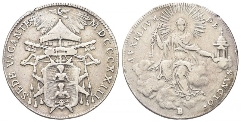 BOLOGNA
Sede Vacante (Cam. Card. Bartolomeo Pacca), 1823.
Mezzo Scudo 1823.
A...