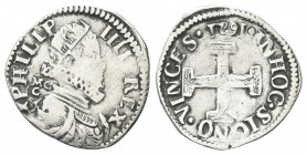 NAPOLI
Filippo III di Spagna, Duca di Milano, Re di Napoli e di Sicilia, 1598-1621.
Carlino 1621.
Ag gr. 2,39
Dr. PHILIPP - III REX. Busto radiato...
