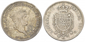 NAPOLI
Ferdinando IV (I) di Borbone, 1816-1825.
Piastra da 120 Grana 1818, I Tipo.
Ag gr. 27,08
Dr. Simile a precedente.
Rv. Stemma coronato. 
P...