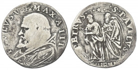 ROMA
Paolo V (Camillo Borghese), 1605-1621.
Testone a. III.
Ag gr. 8,74
Dr. PAVLVS V PON MAX A III. Busto a s., con piviale decorato con S. Paolo....