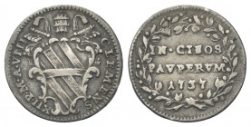 ROMA
Clemente XII (Lorenzo Corsini), 1730-1740. 
Grosso 1737 a. VII.
Ag gr. 1,44
Dr. CLEMENS XII P M A VIII Stemma a targa.
Rv. IN CIBOS PAVPERVM...