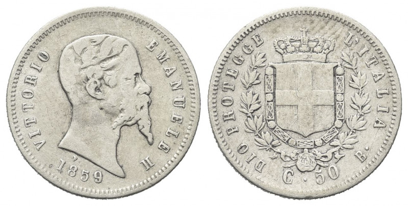 RE ELETTO
Vittorio Emanuele II, 1859-1861.
50 Centesimi 1859 Bologna, I° Tipo....