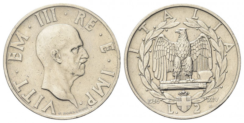 REGNO D’ITALIA
Vittorio Emanuele III, 1900-1943.
2 Lire 1936 a. XIV Roma, Impe...