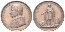 ROMA
Pio IX (Giovanni Maria Mastai Ferretti), 1846-1878.
Medaglia 1850 a. V opus G. Girometti.
Æ gr. 33,49 mm 43,8
Dr. PIVS IX PONTIFEX - MAXIMVS ...