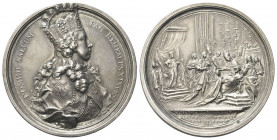 AUSTRIA
Giuseppe II, 1765-1790.
Medaglia 1764,opus K.RFF 
 Æ argentato gr. 57,87 mm. 49,8
Dr. DOMINE SALVUM - FAC REGEM PS XIX V 10. Busto coronat...