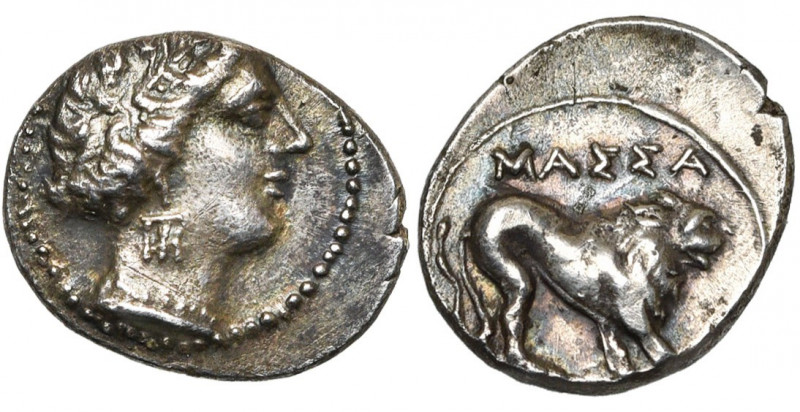 GAULE TRANSALPINE, Massalia, AR drachme, 215-200 av. J.-C. D/ T. d''Artémis à d....