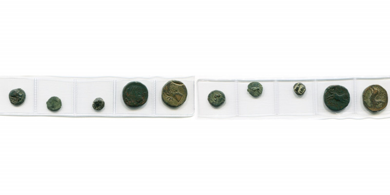 GAULE NARBONNAISE, lot de 5 p.: Nîmes, petit bronze, R/ Bouquetin (L.T. 2707, tr...