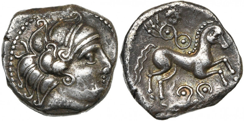 AQUITAINE, AR drachme, 3e-2e s. av. J.-C. Imitation des monnaies d''Emporion. D/...
