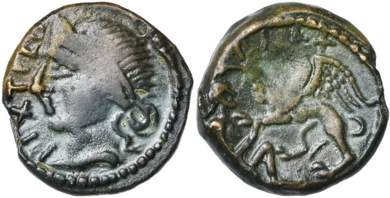 GAULE CELTIQUE, Carnutes ou Aulerci Eburovices, AE bronze, vers 40-30 av. J.-C. ...