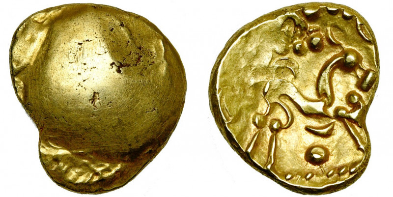 GAULE BELGIQUE, Ambiani, AV statère, vers 60 av. J.-C. Type uniface. Classe III....