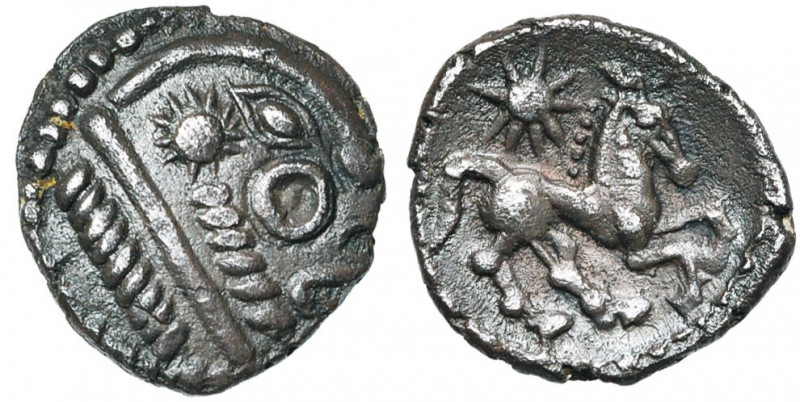 GAULE BELGIQUE, Bellovaci, AR drachme, vers 57-56 av. J.-C. Classe IIb. D/ Profi...