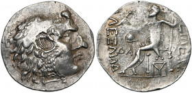 THRACE, MESEMBRIA, AR tétradrachme, 175-125 av. J.-C. Au nom d''Alexandre III. D/ T. d''Héraclès à d., coiffé de la dépouille de lion. R/ ΒΑΣΙΛΕΩΣ∕ ΑΛ...