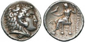ROYAUME DE MACEDOINE, Alexandre III le Grand (336-323), AR tétradrachme, 330-320 av. J.-C., Byblos. D/ T. d''Héraclès à d., coiffé de la dépouille de ...
