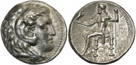 ROYAUME DE MACEDOINE, Alexandre III le Grand (336-323), AR tétradrachme, 311-305 av. J.-C., Babylone. D/ T. d''Héraclès à d., coiffé de la dépouille d...