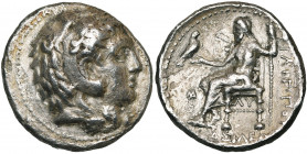 ROYAUME DE MACEDOINE, Philippe III Arrhidée (323-316), AR tétradrachme, 323-317 av. J.-C., Babylone. D/ T. d''Héraclès à d., coiffé de la dépouille de...