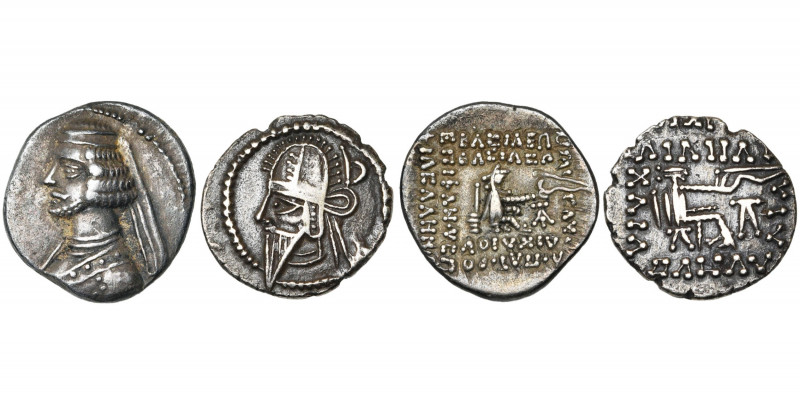 ROYAUME PARTHE, Orodes II (57-38), AR drachme. D/ B. diad., dr. à g. R/ Archer a...