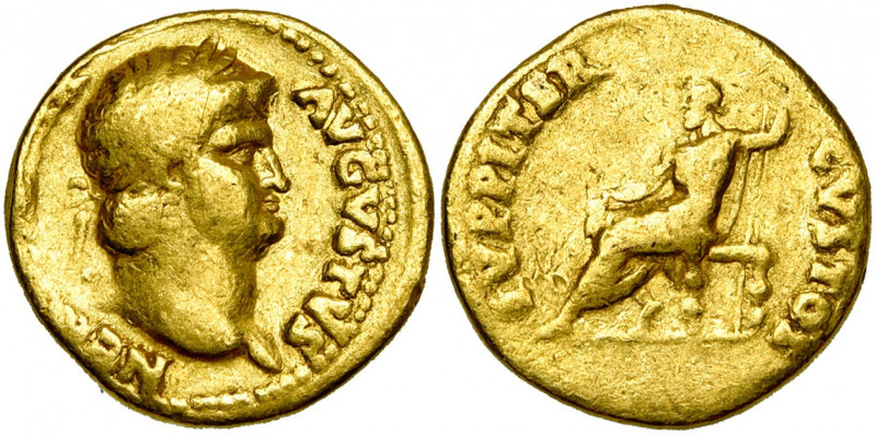 NERON (54-68), AV aureus, 64-65, Rome. D/ NERO CAESAR- AVGVSTVS T. l. à d. R/ IV...