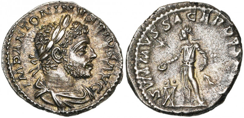 ELAGABAL (218-222), AR denier, 220-222, Rome. D/ IMP ANTONINVS PIVS AVG B. l., d...