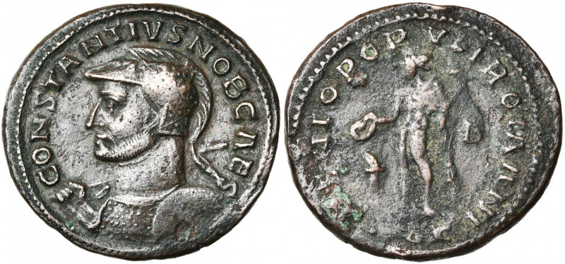 CONSTANCE CHLORE César (293-305), AE follis, 301-303, Lyon. D/ CONSTANTIVS NOB C...