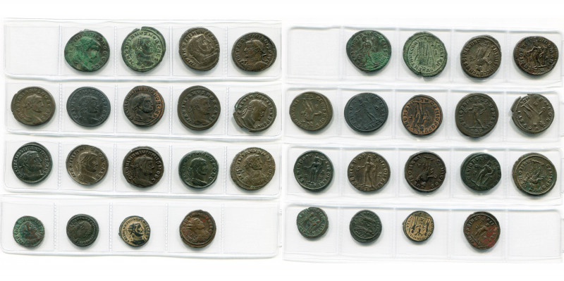 MAXIMIEN GALERE (293-311), lot de 18 p.: folles, R/ Moneta, Africa, Carthage, Gé...