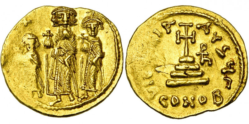 Héraclius (610-641), AV solidus, 632-635 (?), Constantinople. Off. Γ. D/ Héracli...