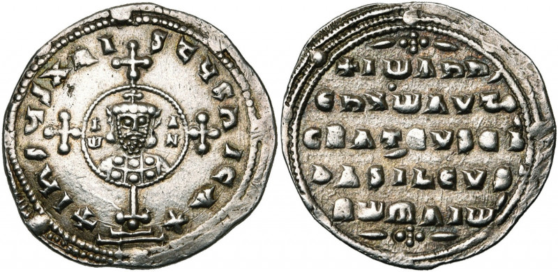 Jean Ier Tzimisces (969-976), AR miliaresion, Constantinople. D/ Croix croisetée...